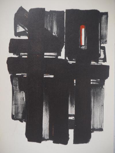 Pierre SOULAGES : Lithographie 2, Lithographie et pochoir 2