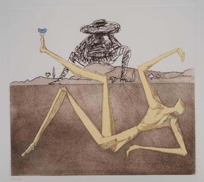 Salvador DALI : Don Quichotte, Le Coeur de la Folie, Gravure originale signée 2