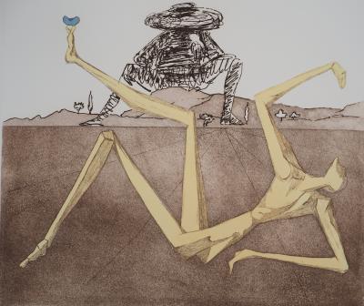 Salvador DALI : Don Quichotte, Le Coeur de la Folie, Gravure originale signée 2