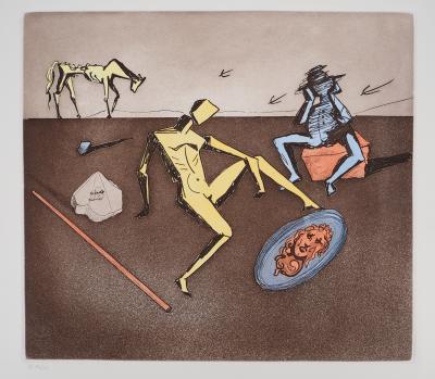 Salvador DALI : Don Quichotte, le Miroir de la Chevalerie, Gravure originale signée 2