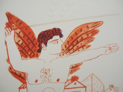 Alekos FASSIANOS : Athlétisme, la lancer de javelot, Lithographie signée 2
