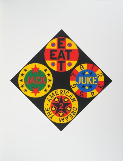 Robert INDIANA : Black Diamond American Dream, Sérigraphie originale 2