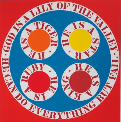 Robert INDIANA : American Dream, God is Lily of the Valley, Sérigraphie originale 2