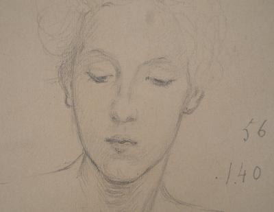 Léopold Franz KOWALSKI: Portrait d'Anna de face, dessin original 2