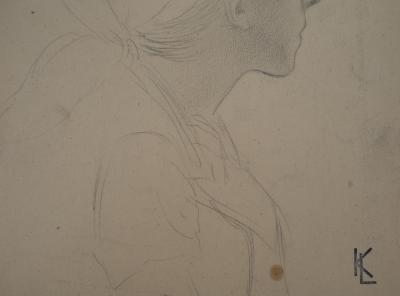 Léopold Franz KOWALSKI: Portrait d'Anna de profil, dessin original 2
