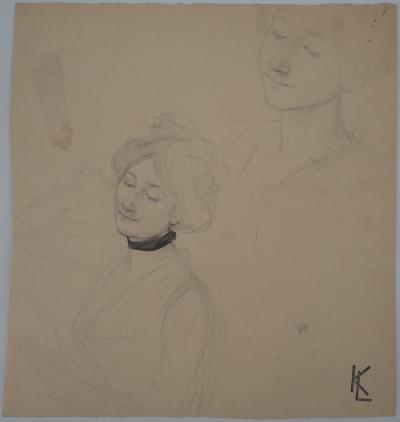 Léopold Franz KOWALSKI: Portrait de Christine, dessin original 2
