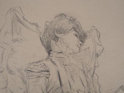 Léopold Franz KOWALSKI: Eléanore au fauteuil, dessin original 2