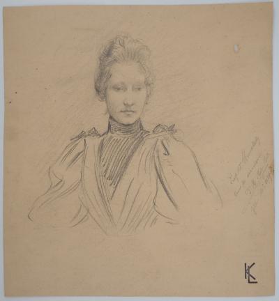 Léopold Franz KOWALSKI: Portrait de Laura, dessin original 2