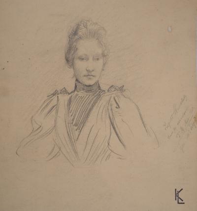 Léopold Franz KOWALSKI: Portrait de Laura, dessin original 2