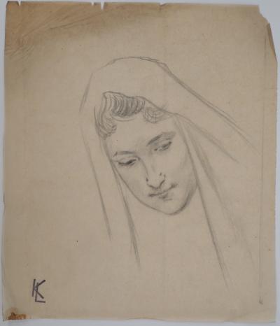 Léopold Franz KOWALSKI: Portrait de Camille, dessin original 2
