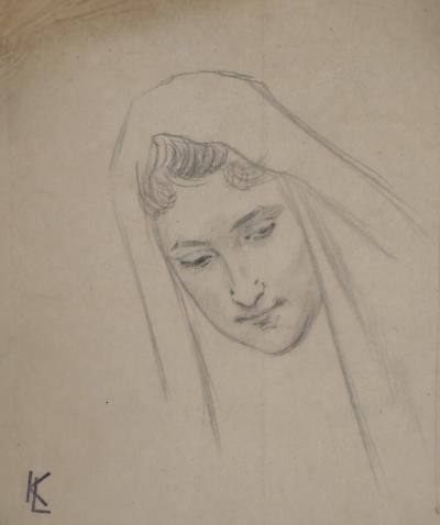 Léopold Franz KOWALSKI: Portrait de Camille, dessin original 2