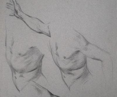 Léopold Franz KOWALSKI: Étude du torse, dessin original 2