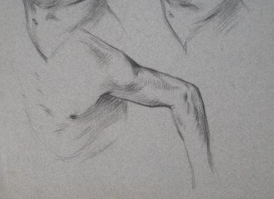 Léopold Franz KOWALSKI: Étude du torse, dessin original 2