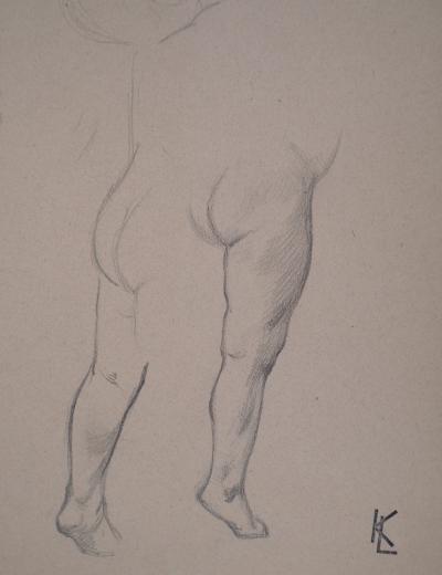 Léopold Franz KOWALSKI: L'enfant sur la pointe des pieds 2, dessin original 2