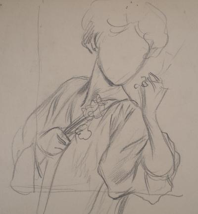 Léopold Franz KOWALSKI: Dame au bouquet, dessin original 2