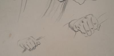 Léopold Franz KOWALSKI: Dame au bouquet, dessin original 2