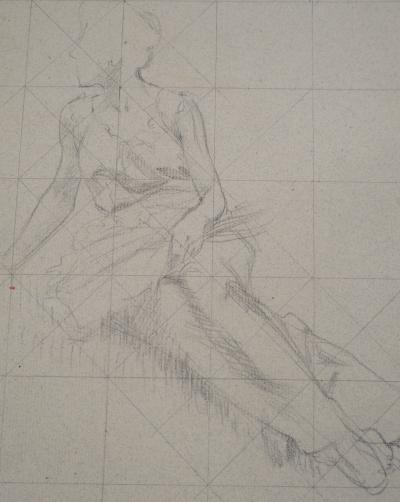 Léopold Franz KOWALSKI: Étude de la posture, dessin original 2