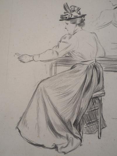 Léopold Franz KOWALSKI: La dame au chapeau, dessin original 2