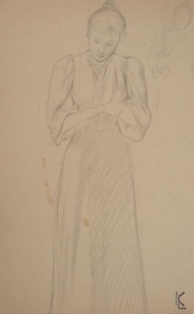 Léopold Franz KOWALSKI: La lectrice, dessin original 2