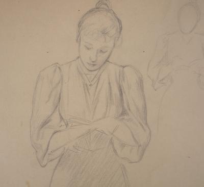 Léopold Franz KOWALSKI: La lectrice, dessin original 2