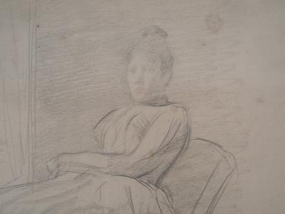 Léopold Franz KOWALSKI: Dame au fauteuil, dessin original 2