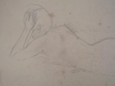 Léopold Franz KOWALSKI: Nu féminin de dos, dessin original 2