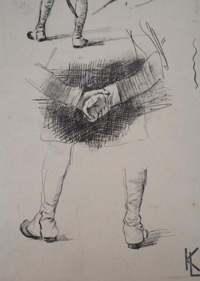 Léopold Franz KOWALSKI: Un soldat de dos, dessin original 2