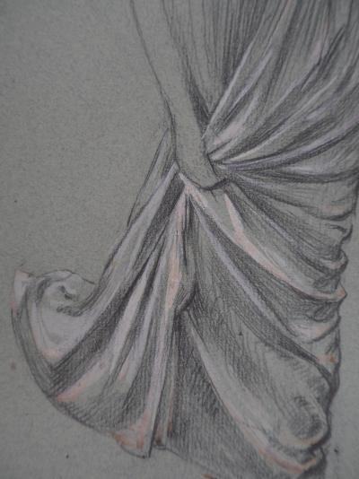 Léopold Franz KOWALSKI: Drapé d'une jupe plissée, dessin original 2