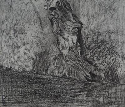 Léopold Franz KOWALSKI: Le cerf, dessin original 2