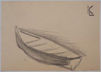 Léopold Franz KOWALSKI: Une barque, dessin original 2