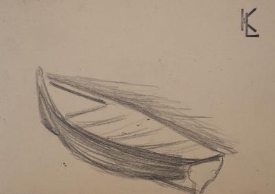 Léopold Franz KOWALSKI: Une barque, dessin original 2