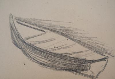 Léopold Franz KOWALSKI: Une barque, dessin original 2