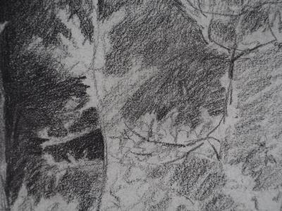 Léopold Franz KOWALSKI: Forêt de nuit, dessin original 2