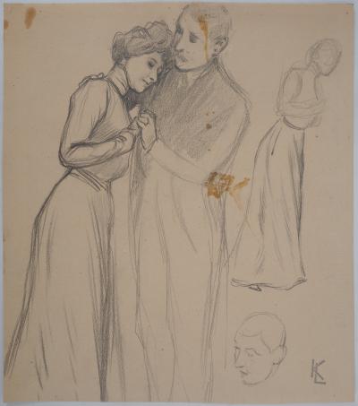 Léopold Franz KOWALSKI: L'étreinte, dessin original 2