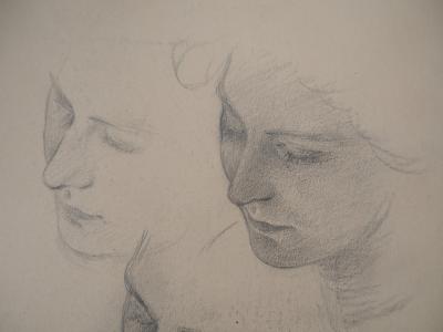 Léopold Franz KOWALSKI: Study of the face of Camélia, original drawing 2