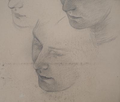 Léopold Franz KOWALSKI: Study of the face of Camélia, original drawing 2