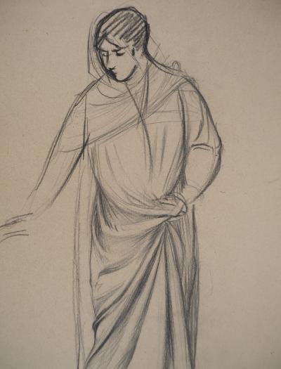Léopold Franz KOWALSKI: Drapé d'une toge, dessin original 2
