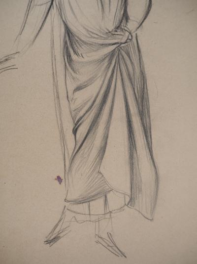 Léopold Franz KOWALSKI: Drapé d'une toge, dessin original 2
