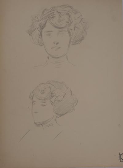 Léopold Franz KOWALSKI: Portrait de Christelle, dessin original 2