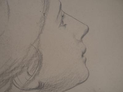 Léopold Franz KOWALSKI: Portrait d’Anaëlle de profil, dessin original 2