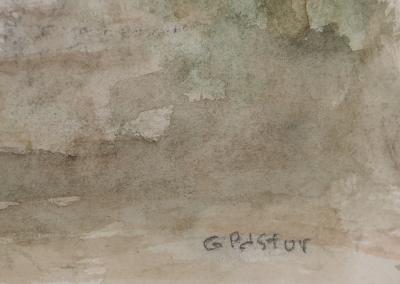 Gilbert PASTOR : Ruine dans la végétation, Aquarelle originale signée 2