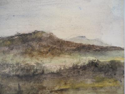 Gilbert PASTOR : Paysage montagneux, Aquarelle originale signée 2