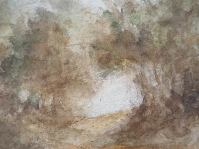 Gilbert PASTOR : Sentier dans un bois, Aquarelle originale signée 2