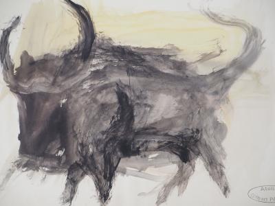 Gilbert PASTOR : Le Taureau, Aquarelle originale signée 2