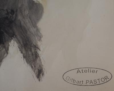 Gilbert PASTOR : Le Taureau, Aquarelle originale signée 2