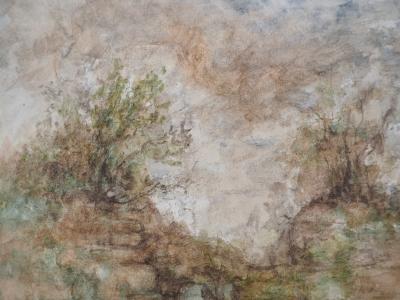 Gilbert PASTOR : Sentier orageux, Aquarelle originale signée 2