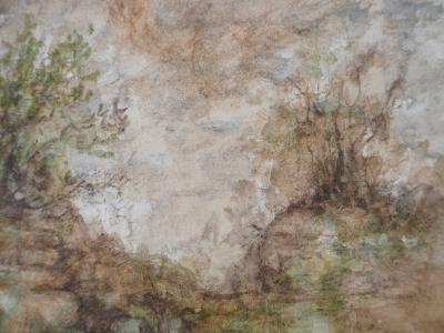 Gilbert PASTOR : Sentier orageux, Aquarelle originale signée 2