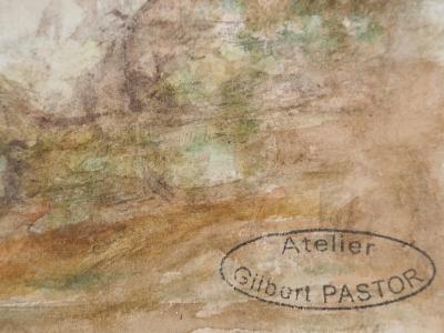 Gilbert PASTOR : Sentier orageux, Aquarelle originale signée 2