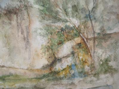 Gilbert PASTOR : Impasse formée par la Roche, Aquarelle originale signée 2