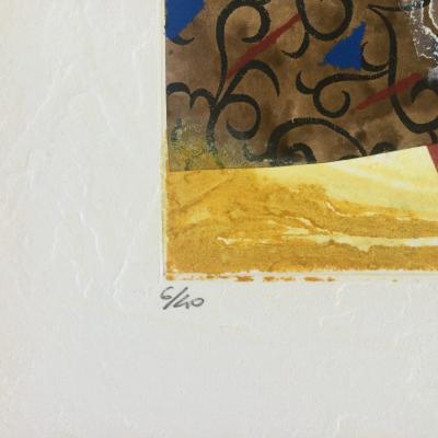 Bernard ALLIGAND - Arabesques , 2003 - Gravure originale au carburundum et collage signėe 2